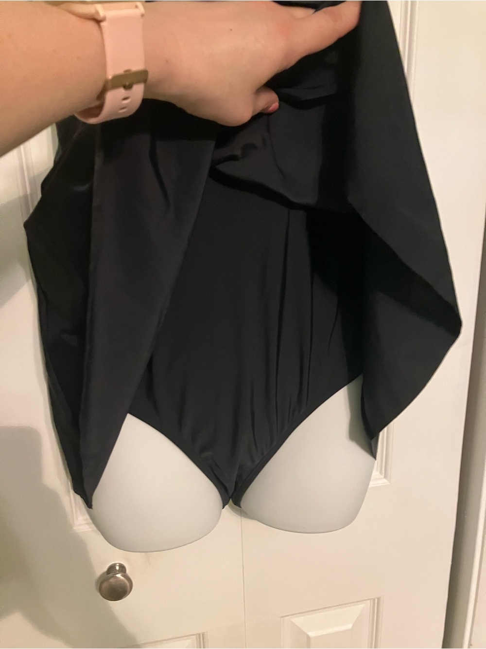 Cupshe Black V-Neck Ruffled Swim Dress - Picture 3 of 8